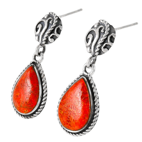 Coral Earrings Sterling Silver E1317-C74