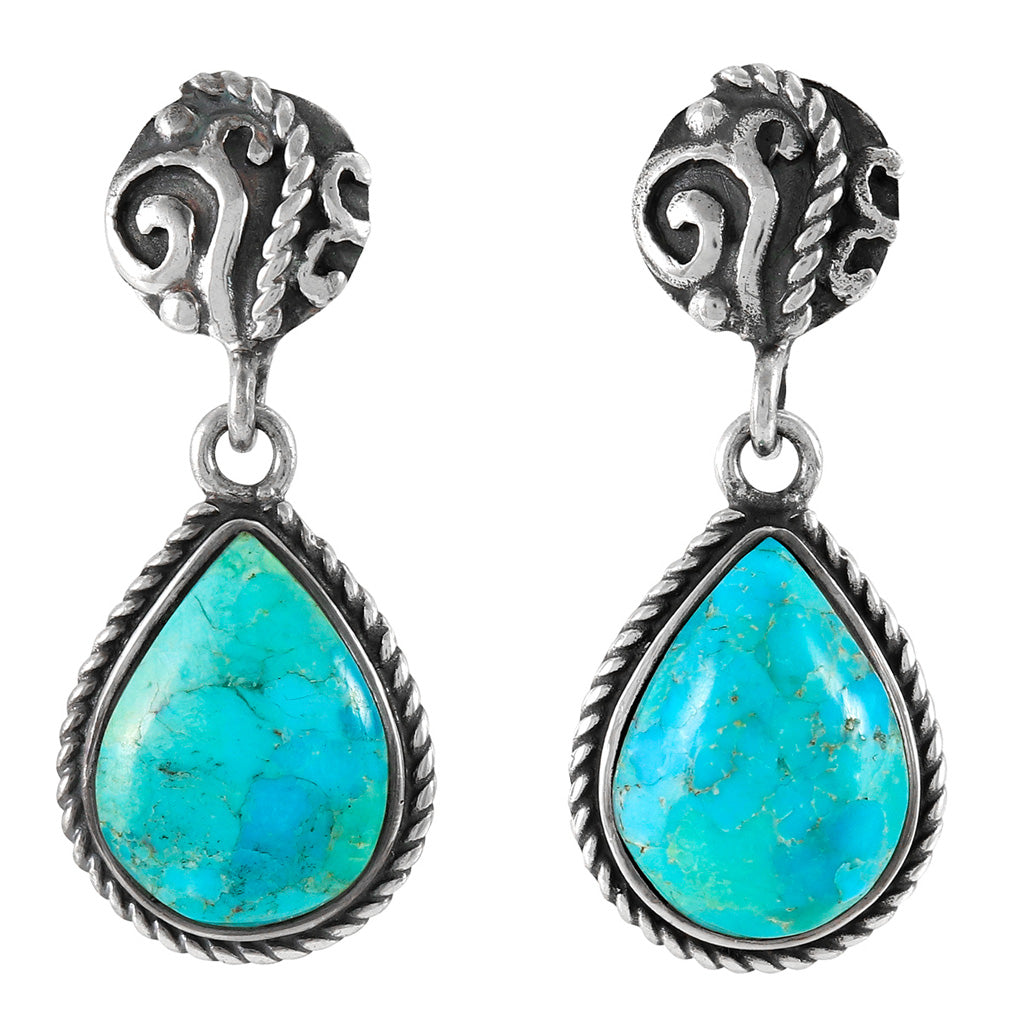 Turquoise Earrings Sterling Silver E1317-C75