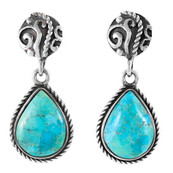 Turquoise Earrings Sterling Silver E1317-C75