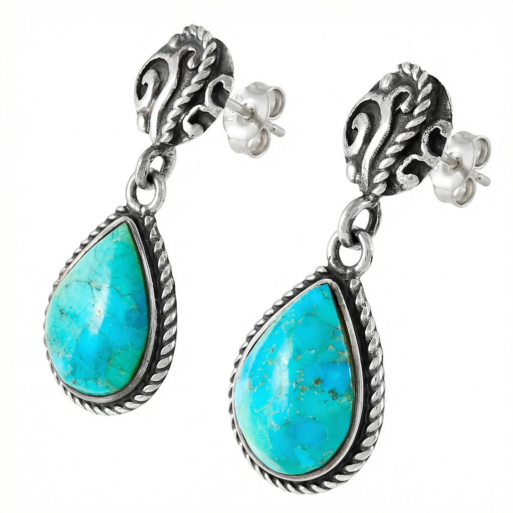 Turquoise Earrings Sterling Silver E1317-C75