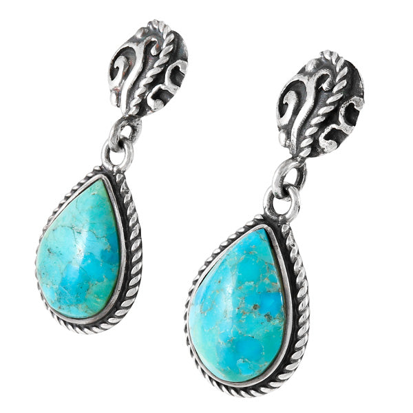 Turquoise Earrings Sterling Silver E1317-C75