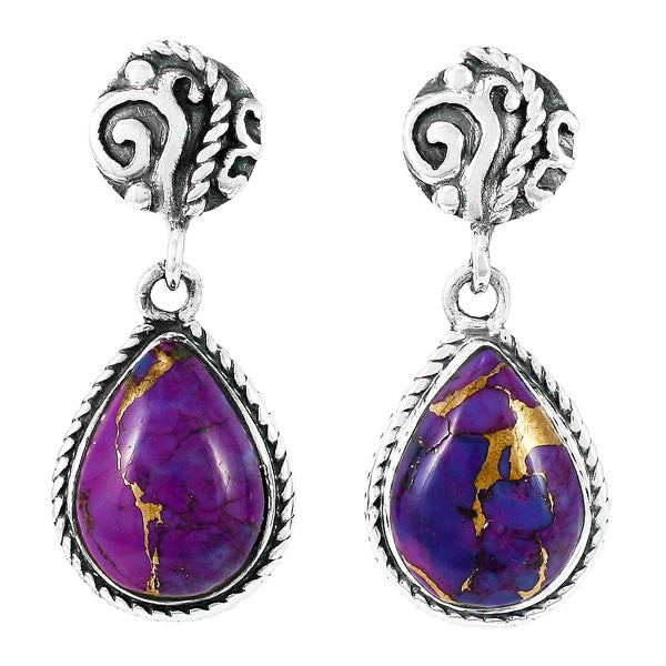 Purple Turquoise Earrings Sterling Silver E1317-C77