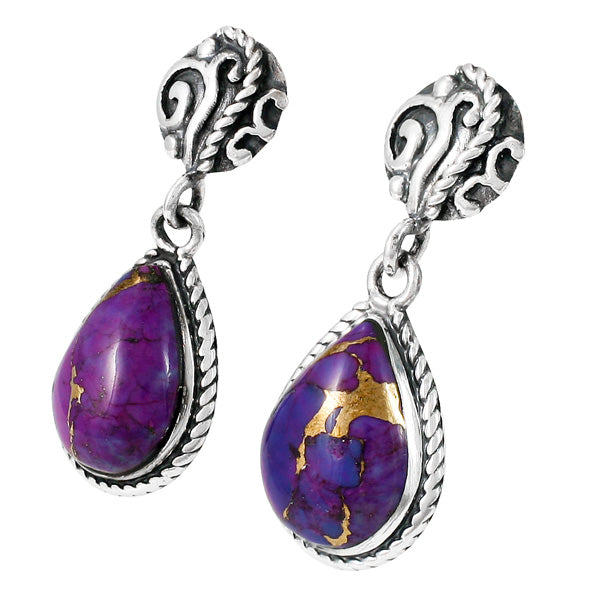 Purple Turquoise Earrings Sterling Silver E1317-C77