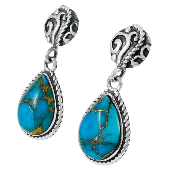 Matrix Turquoise Earrings Sterling Silver E1317-C84