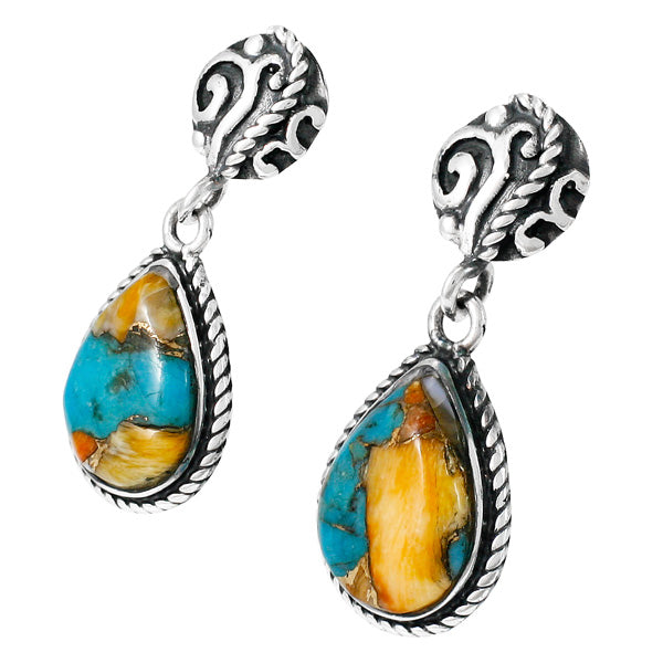 Spiny Turquoise Earrings Sterling Silver E1317-C89