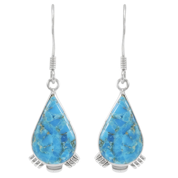 Turquoise Earrings Sterling Silver E1318-C75