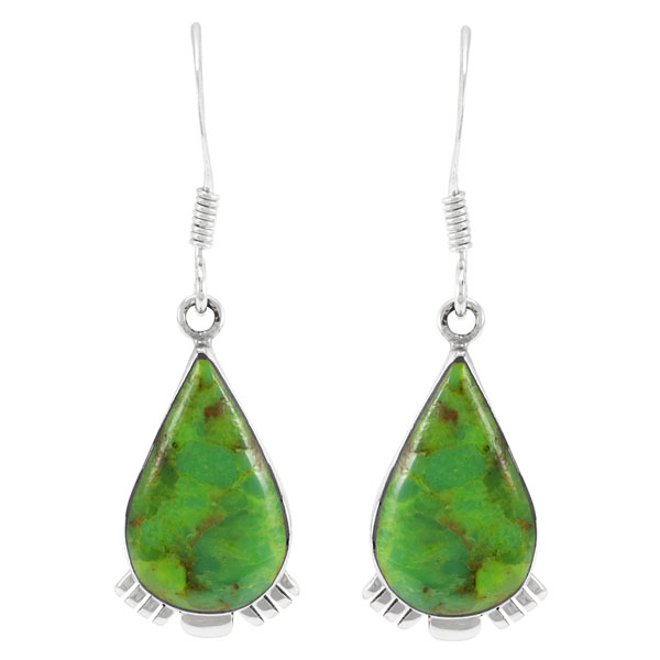 Green Turquoise Earrings Sterling Silver E1318-C76