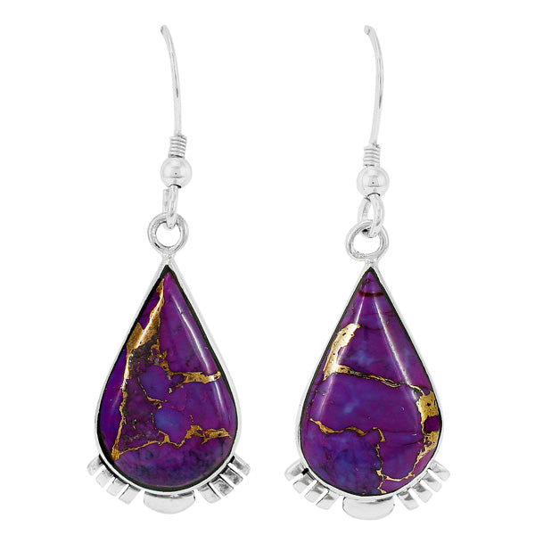 Purple Turquoise Earrings Sterling Silver E1318-C77