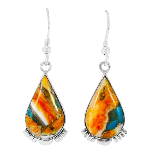 Spiny Turquoise Earrings Sterling Silver E1318-C89