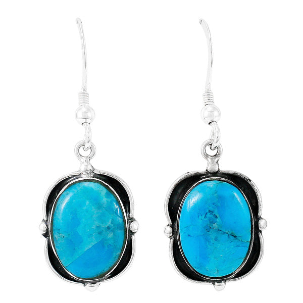 Turquoise Earrings Sterling Silver E1319-C75