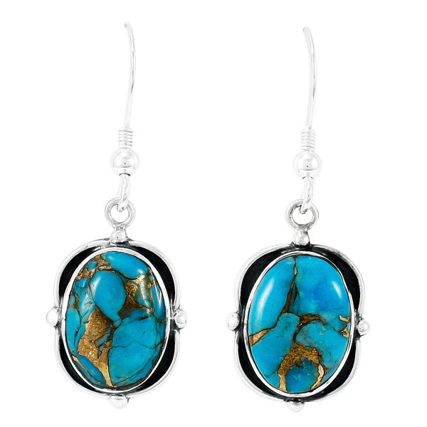 Matrix Turquoise Earrings Sterling Silver E1319-C84