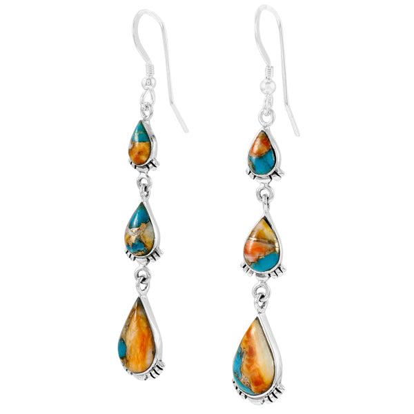 Sterling Silver Earrings Spiny Turquoise E1320-C89