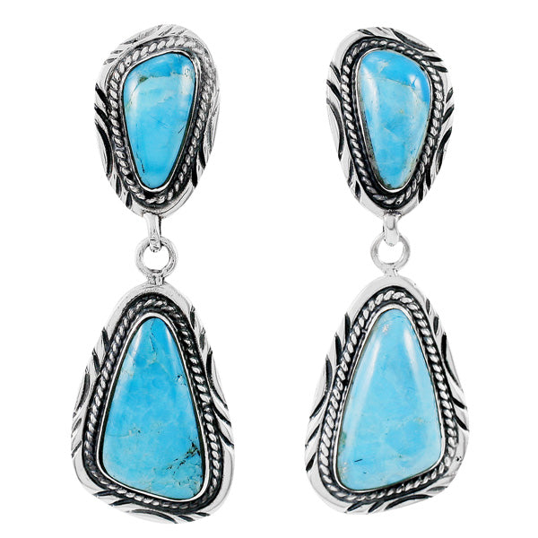 Sterling Silver Earrings Turquoise E1322-C75