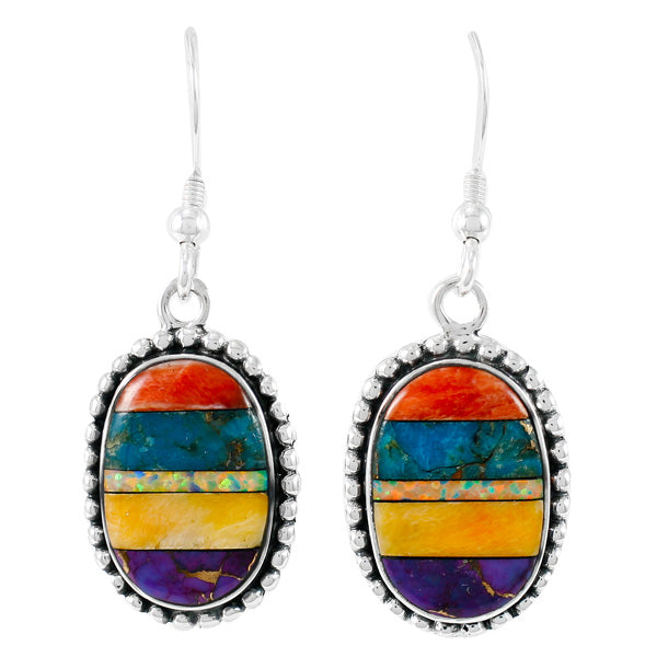 Sterling Silver Drop Earrings Turquoise E1323-C00