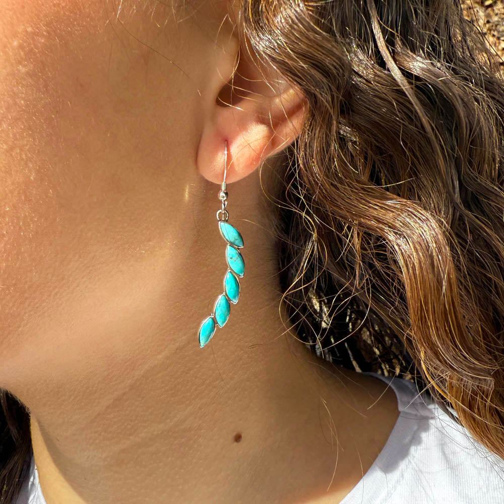 Turquoise Earrings Sterling Silver E1324-C75