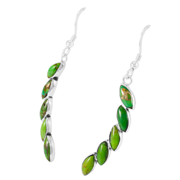 Green Turquoise Earrings Sterling Silver E1324-C76