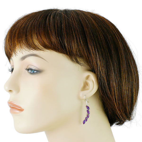 Purple Turquoise Earrings Sterling Silver E1324-C77