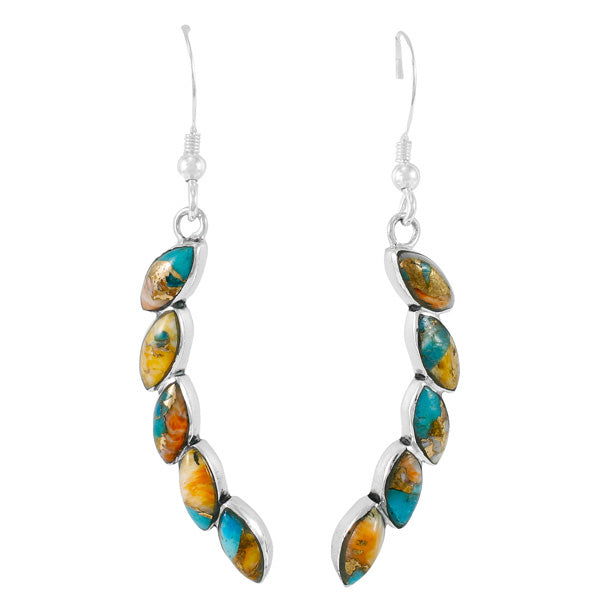 Spiny Turquoise Earrings Sterling Silver E1324-C89