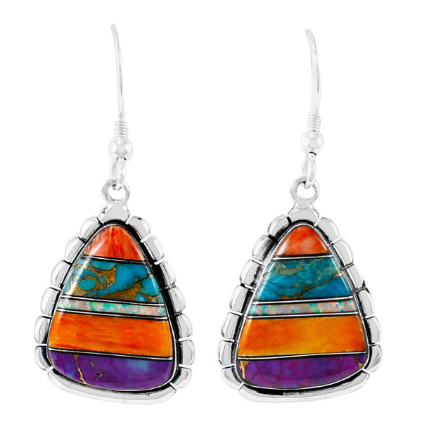 Sterling Silver Drop Earrings Turquoise E1326-C00
