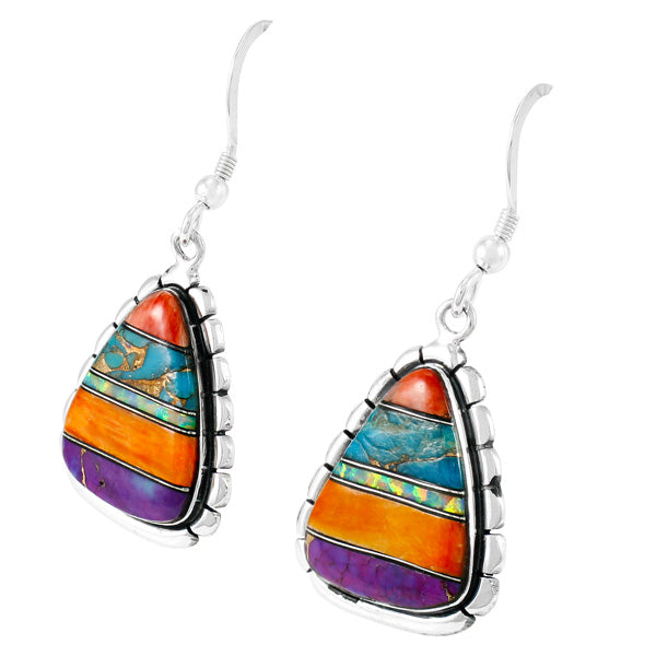 Sterling Silver Drop Earrings Turquoise E1326-C00