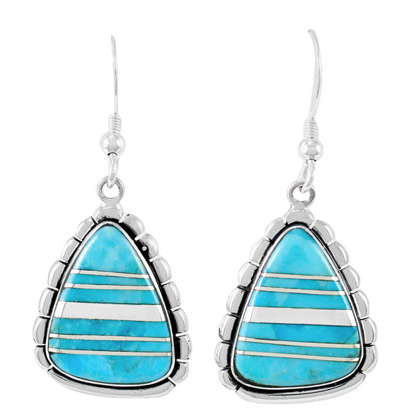 Sterling Silver Drop Earrings Turquoise E1326-C05