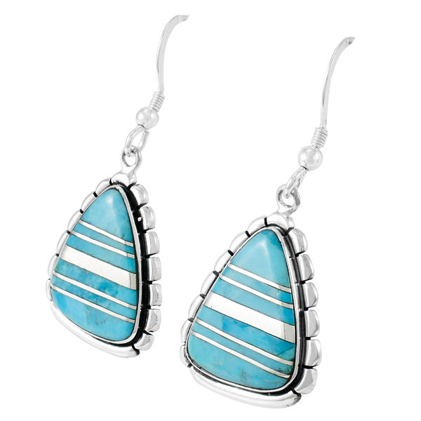 Sterling Silver Drop Earrings Turquoise E1326-C05