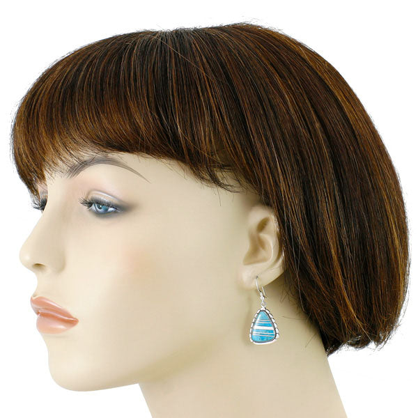 Sterling Silver Drop Earrings Turquoise E1326-C05