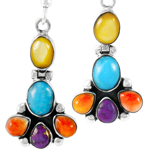 Sterling Silver Earrings Multicolor E1327-C71