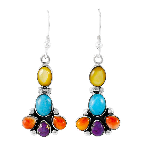 Sterling Silver Earrings Multicolor E1327-C71