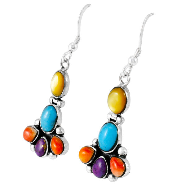 Sterling Silver Earrings Multicolor E1327-C71