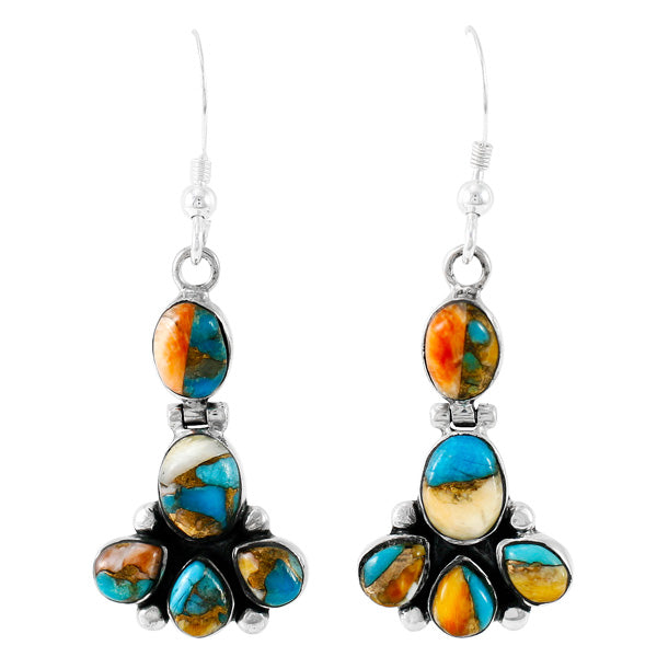 Spiny Turquoise Earrings Sterling Silver E1327-C89