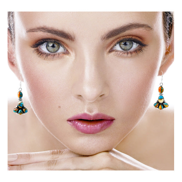 Spiny Turquoise Earrings Sterling Silver E1327-C89