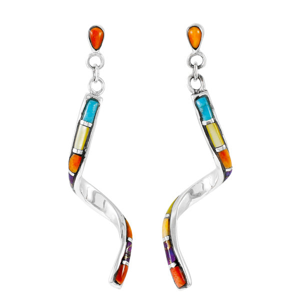 Multicolor Swirl Earrings Sterling Silver E1328-C01