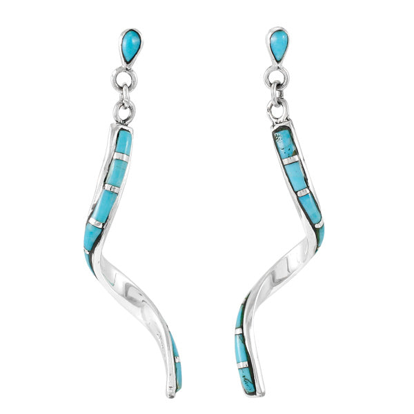 Turquoise Swirl Earrings Sterling Silver E1328-C05