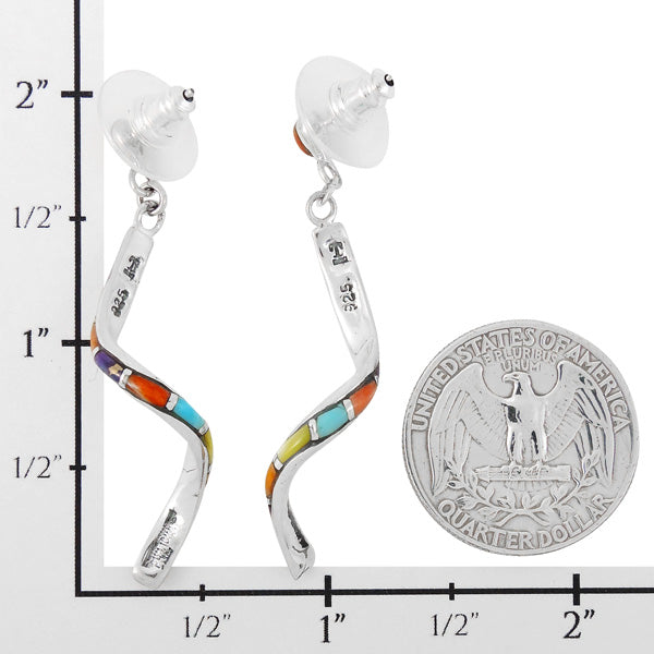 Turquoise Swirl Earrings Sterling Silver E1328-C05