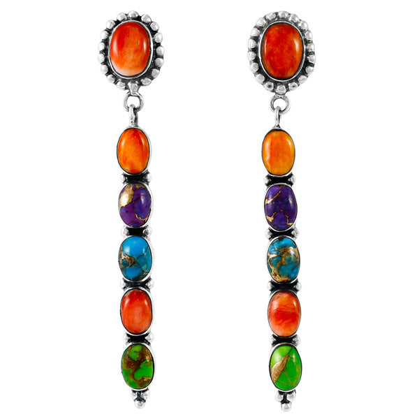 Multicolor Earrings Sterling Silver E1329-C71