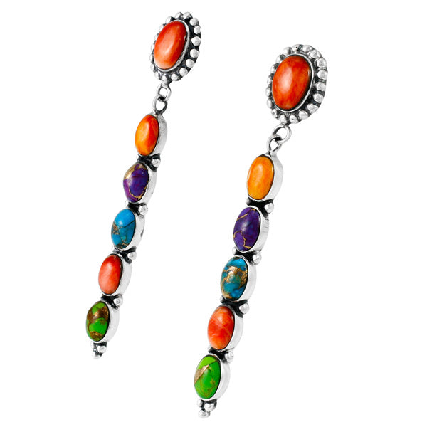 Multicolor Earrings Sterling Silver E1329-C71