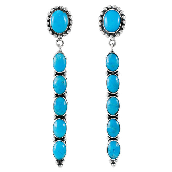 Turquoise Earrings Sterling Silver E1329-C75