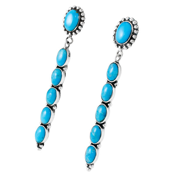 Turquoise Earrings Sterling Silver E1329-C75