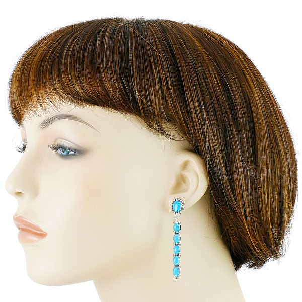 Turquoise Earrings Sterling Silver E1329-C75