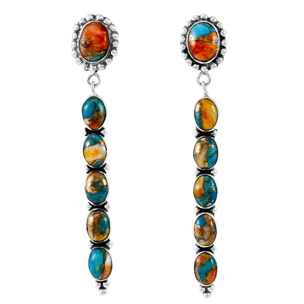 Spiny Turquoise Earrings Sterling Silver E1329-C89