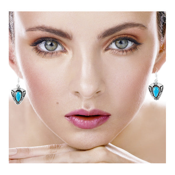 Turquoise Earrings Sterling Silver E1330-C75