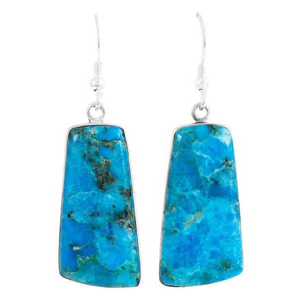 Sterling Silver Drop Earrings Turquoise E1332-C75