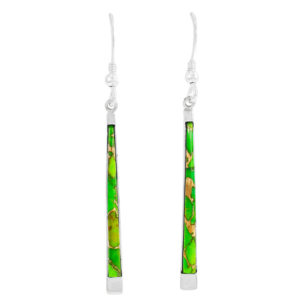 Green Turquoise Earrings Sterling Silver E1333-C76