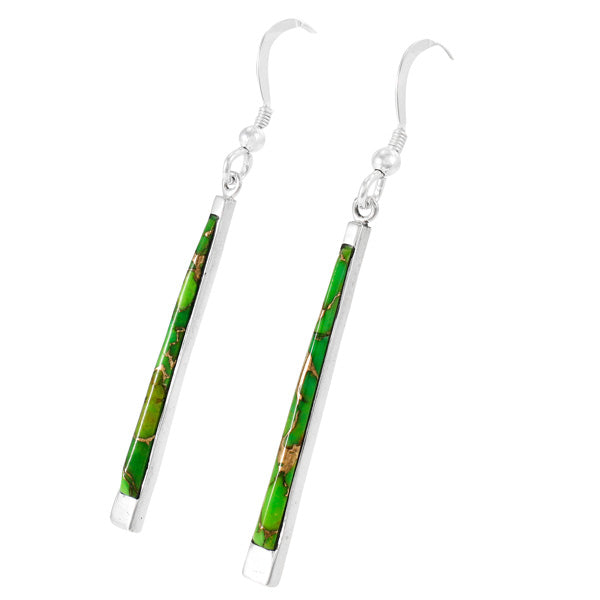 Green Turquoise Earrings Sterling Silver E1333-C76