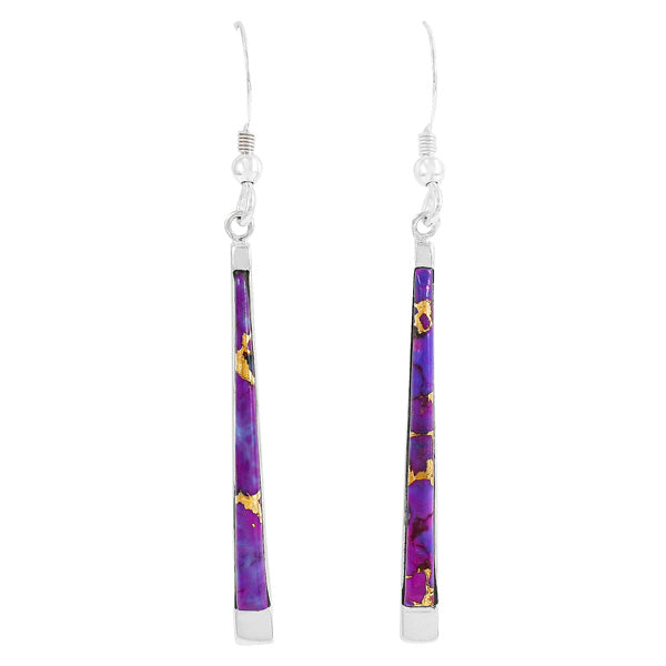 Purple Turquoise Earrings Sterling Silver E1333-C77