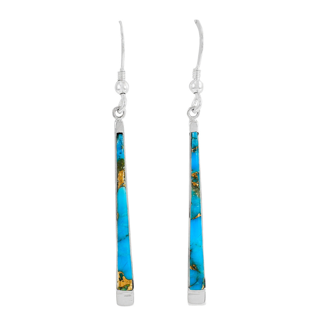 Matrix Turquoise Earrings SilverBronzé E1333-SB-C84