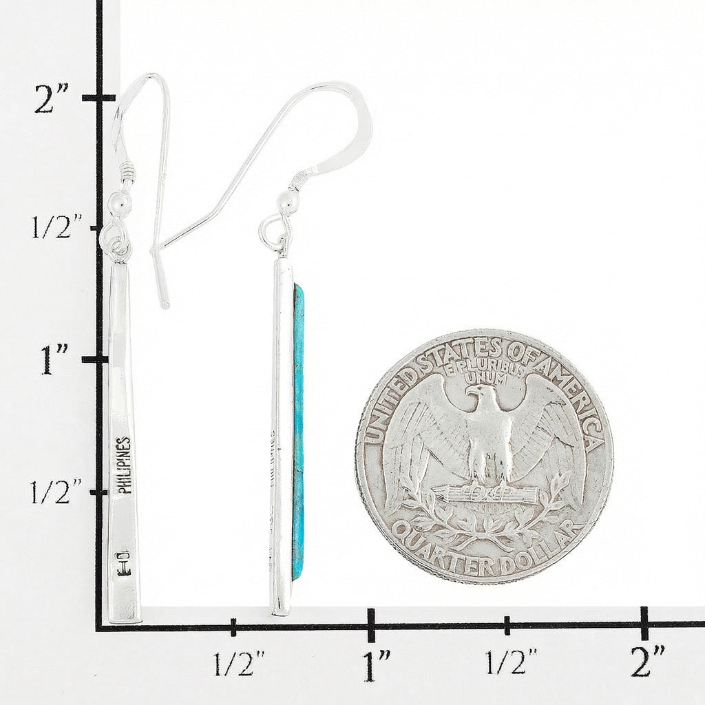 FINAL CLEARANCE - Turquoise Earrings SilveryCopper™ E1333-SB-C75
