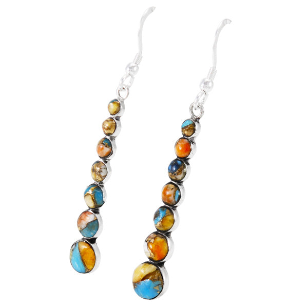 Spiny Turquoise Earrings Sterling Silver E1334-C89