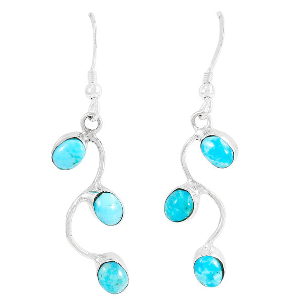 Sterling Silver Drop Earrings Turquoise E1335-C75